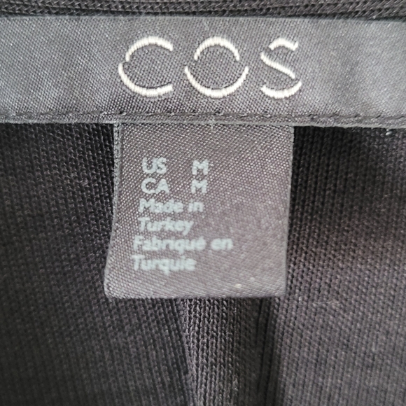 COS Women's Stretch Lyocell Shirt Dress Black Button Front Medium - Picture 16 of 16